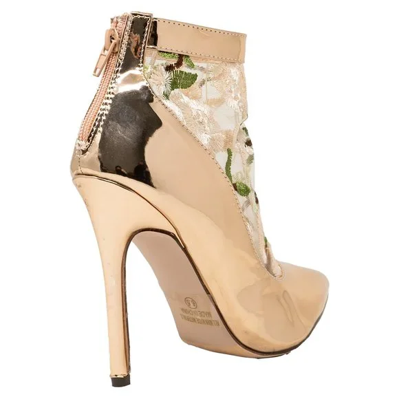 Chase & Chloe Betsy Embroidered Mesh Pump - Picture 3 of 4